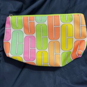 Clinique Multicolor 'C' Graphic Cosmetic Pouch - Pink, Green, Orange, Yellow